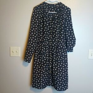 Spense Hummingbird Pattern Button Up Dress Size 8